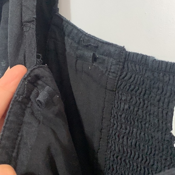 Anthropologie Oahu Black Off the Shoulder Midi Dress Linen Blend Milkmaid 20W - Picture 4 of 13